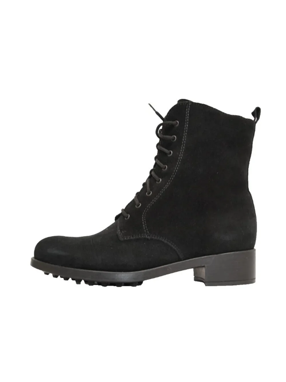 New! La Canadienne 8.5 Spidey Suede Boot Waterproof Lace-up Black Ankle DD546